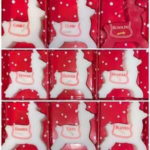 The White Barn Candle Co. ☆ Set of 9 Santa's REINDEER Christmas Candles ☆ NEW